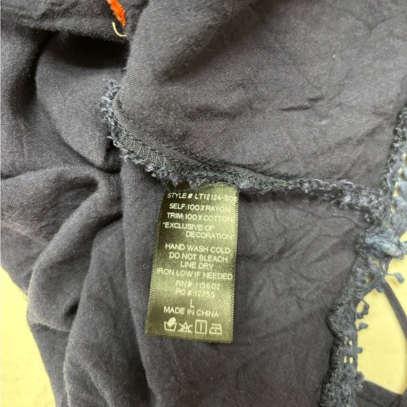 Lush Navy Aztec Loose Fitting Crop Top - Picture 6 of 6